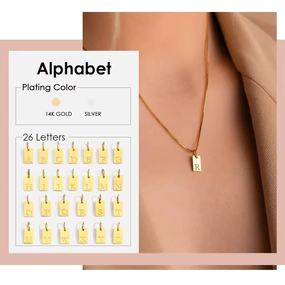 18K Gold Custom Initial Tag Necklace